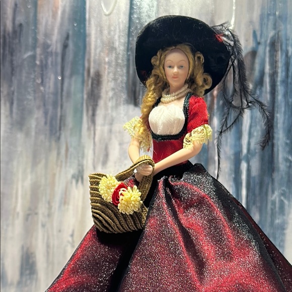 Vintage Porcelain Victorian Dresser Half Doll or Tassel Doll Stand & Hang Option - Picture 3 of 16